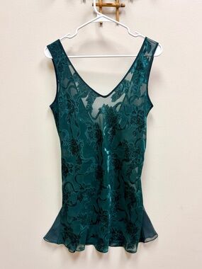 90s Vintage 🌿 Victoria’s Secret Gold Label Sheer Floral Slip Nightie